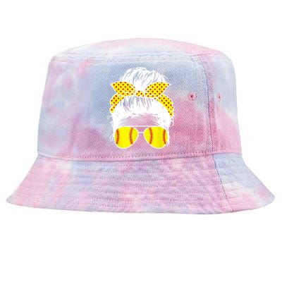 Softball Mom Sunglasses Tie-Dyed Bucket Hat