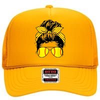 Softball Mom Sunglasses High Crown Mesh Back Trucker Hat