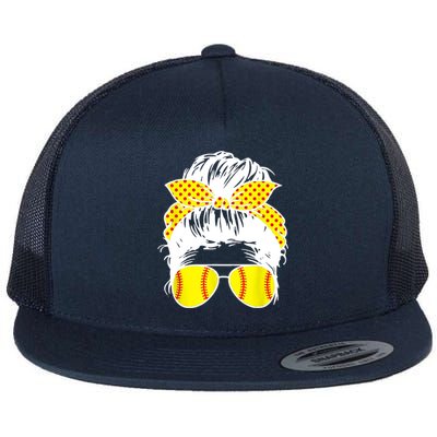 Softball Mom Sunglasses Flat Bill Trucker Hat