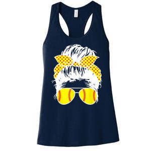 Softball Mom Sunglasses Women's Racerback Tank