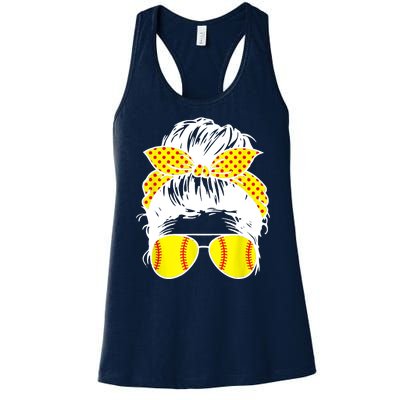 Softball Mom Sunglasses Women's Racerback Tank