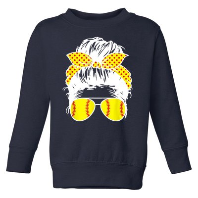 Softball Mom Sunglasses Toddler Sweatshirt