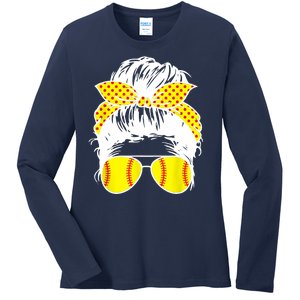 Softball Mom Sunglasses Ladies Long Sleeve Shirt