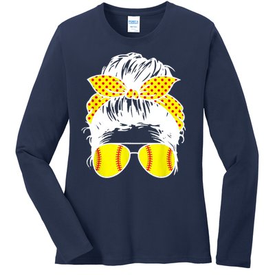 Softball Mom Sunglasses Ladies Long Sleeve Shirt