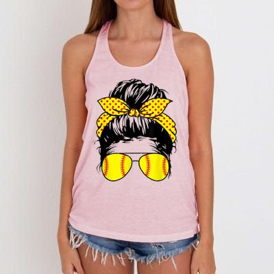 Softball Mom Sunglasses Women's Knotted Racerback Tank