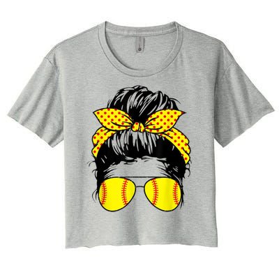 Softball Mom Sunglasses Women's Crop Top Tee