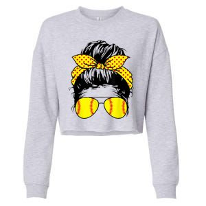 Softball Mom Sunglasses Cropped Pullover Crew