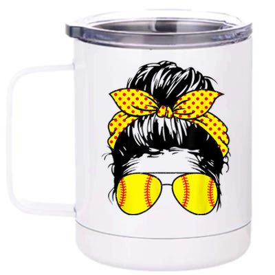 Softball Mom Sunglasses 12 oz Stainless Steel Tumbler Cup