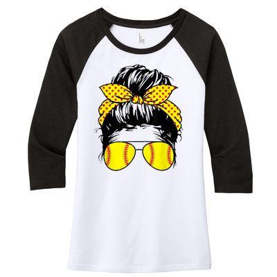 Softball Mom Sunglasses Women's Tri-Blend 3/4-Sleeve Raglan Shirt