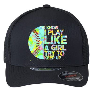 Softball Play Like A Girl Flexfit Unipanel Trucker Cap