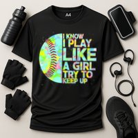 Softball Play Like A Girl Cooling Performance Crew T-Shirt