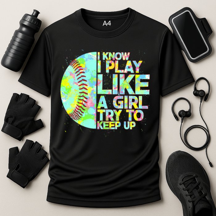 Softball Play Like A Girl Cooling Performance Crew T-Shirt