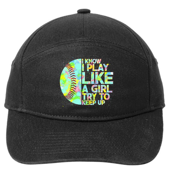 Softball Play Like A Girl 7-Panel Snapback Hat