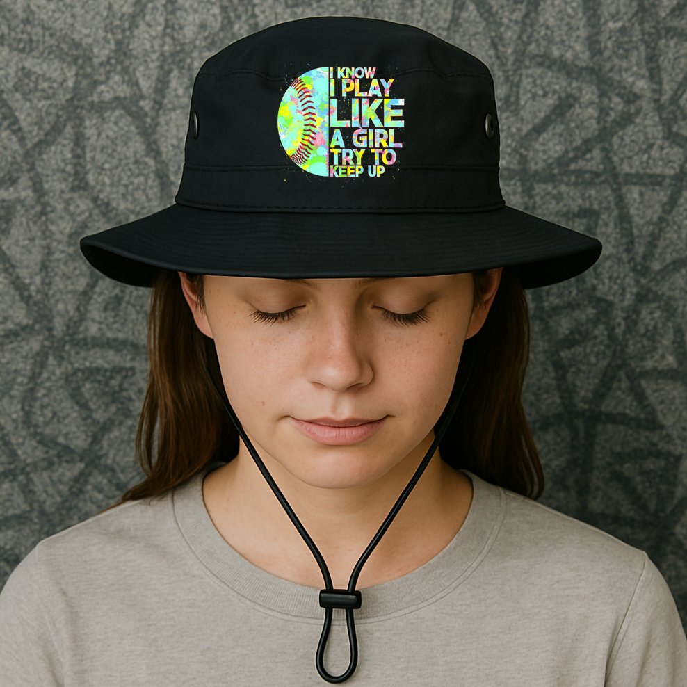 Softball Play Like A Girl Bucket Hat