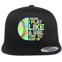 Softball Play Like A Girl Flat Bill Trucker Hat