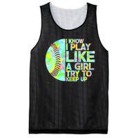 Softball Play Like A Girl Mesh Reversible Basketball Jersey Tank