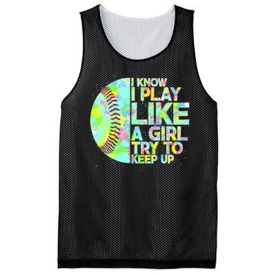 Softball Play Like A Girl Mesh Reversible Basketball Jersey Tank