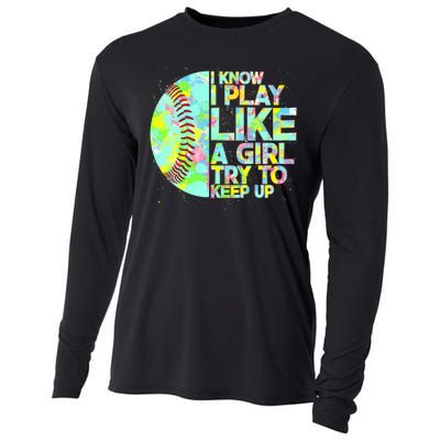 Softball Play Like A Girl Cooling Performance Long Sleeve Crew