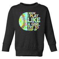 Softball Play Like A Girl Toddler Sweatshirt