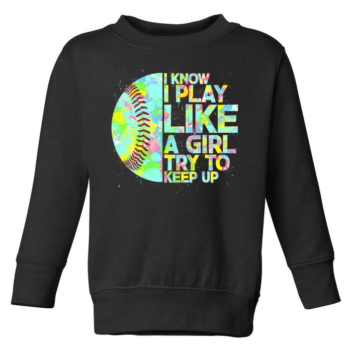 Softball Play Like A Girl Toddler Sweatshirt