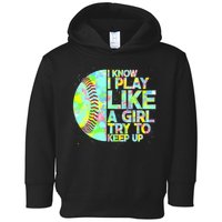 Softball Play Like A Girl Toddler Hoodie