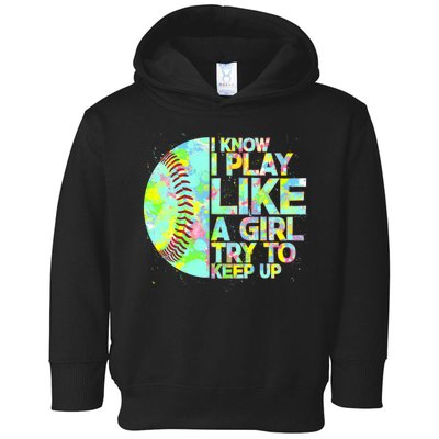 Softball Play Like A Girl Toddler Hoodie