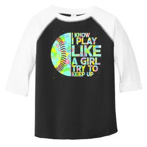 Softball Play Like A Girl Toddler Fine Jersey T-Shirt