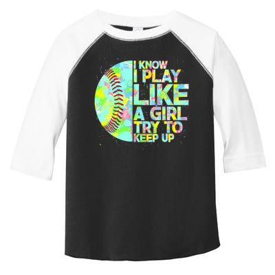 Softball Play Like A Girl Toddler Fine Jersey T-Shirt