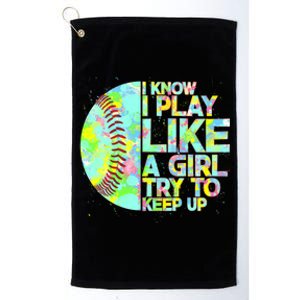 Softball Play Like A Girl Platinum Collection Golf Towel