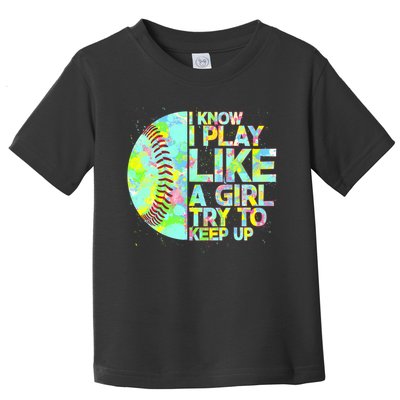 Softball Play Like A Girl Toddler T-Shirt