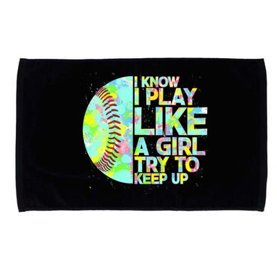 Softball Play Like A Girl Microfiber Hand Towel