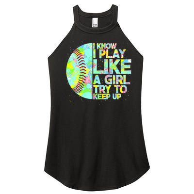 Softball Play Like A Girl Women’s Perfect Tri Rocker Tank