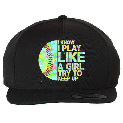 Softball Play Like A Girl Wool Snapback Cap