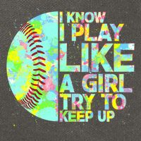 Softball Play Like A Girl Cotton Canvas Backpack