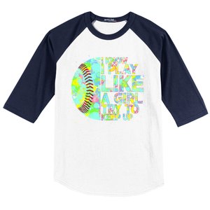 Softball Play Like A Girl Baseball Sleeve Shirt