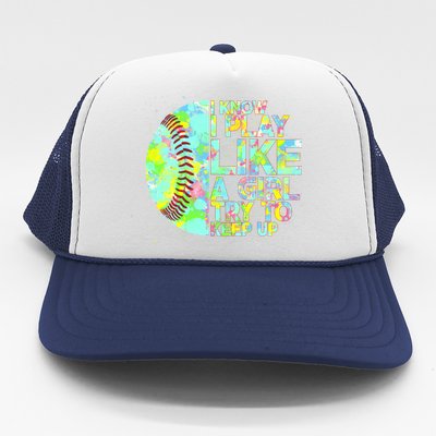 Softball Play Like A Girl Trucker Hat