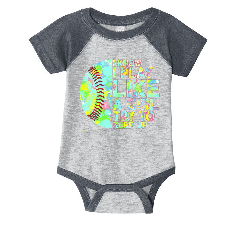Softball Play Like A Girl Infant Baby Jersey Bodysuit