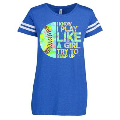 Softball Play Like A Girl Enza Ladies Jersey Football T-Shirt