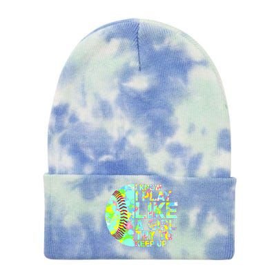 Softball Play Like A Girl Tie Dye 12in Knit Beanie