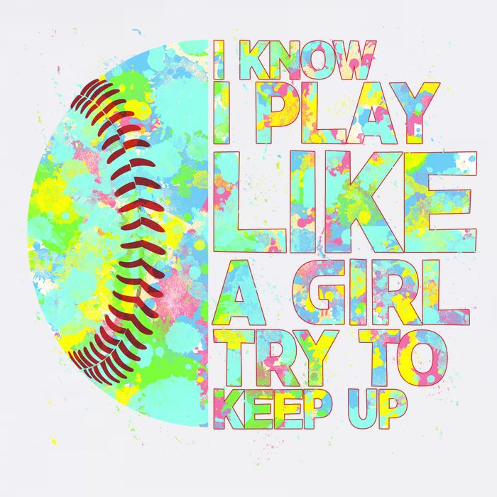 Softball Play Like A Girl Garment-Dyed Sweatshirt