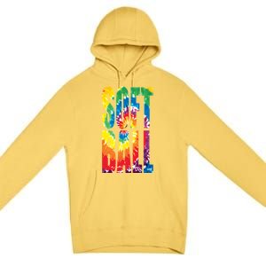 Softball Retro Tie Dye Premium Pullover Hoodie