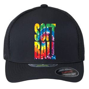 Softball Retro Tie Dye Flexfit Unipanel Trucker Cap