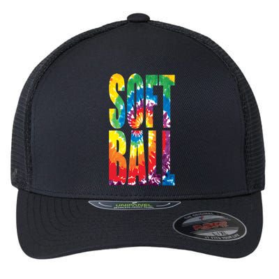 Softball Retro Tie Dye Flexfit Unipanel Trucker Cap