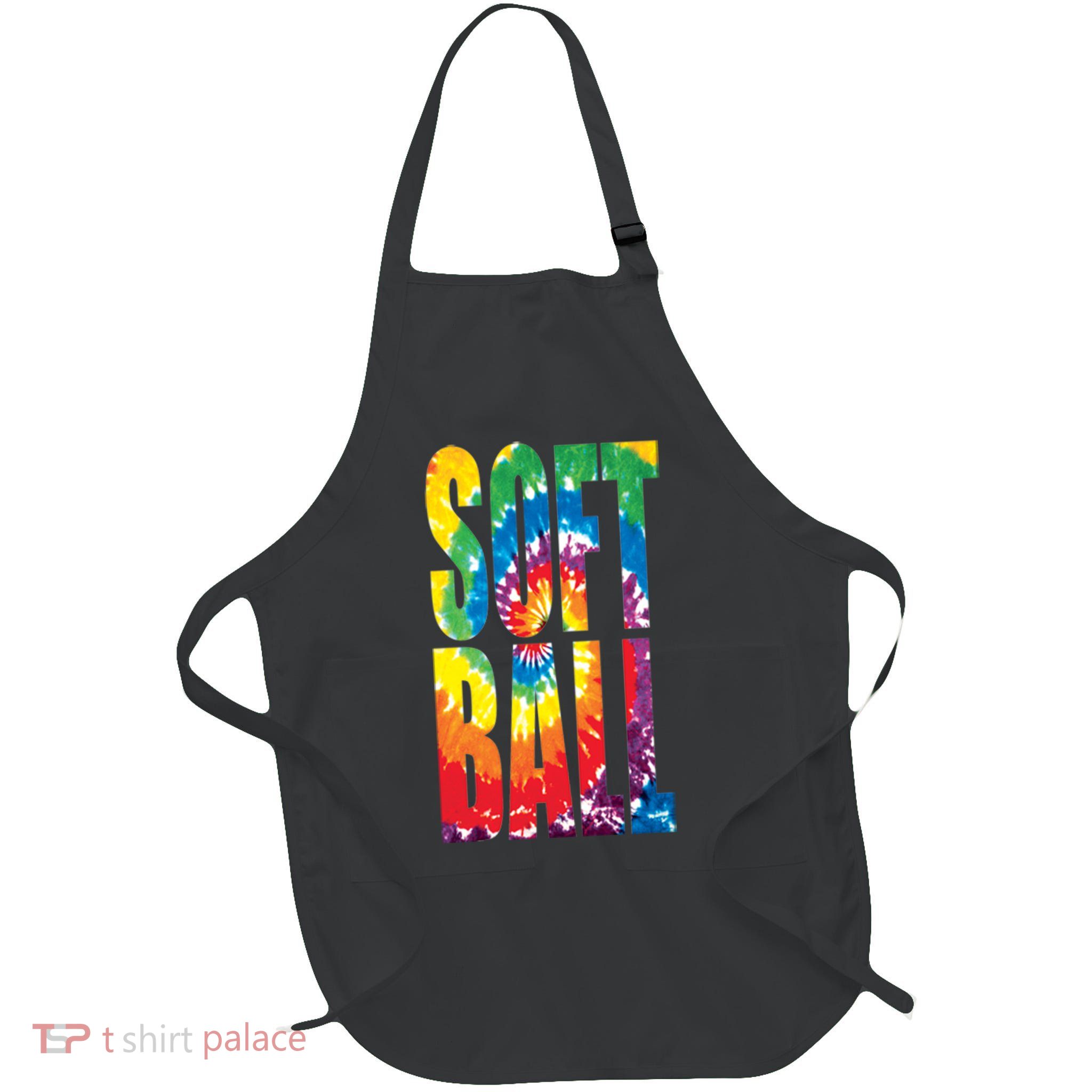 Softball Retro Tie Dye Apron