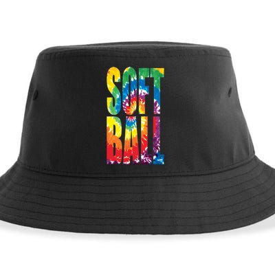 Softball Retro Tie Dye Sustainable Bucket Hat