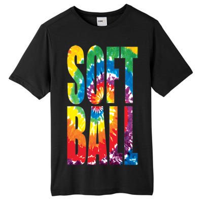 Softball Retro Tie Dye Tall Fusion ChromaSoft Performance T-Shirt