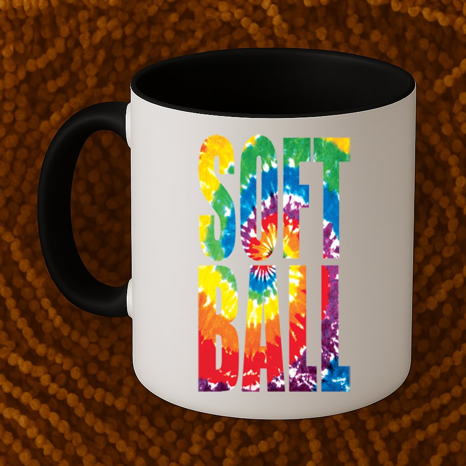 Softball Retro Tie Dye Mug