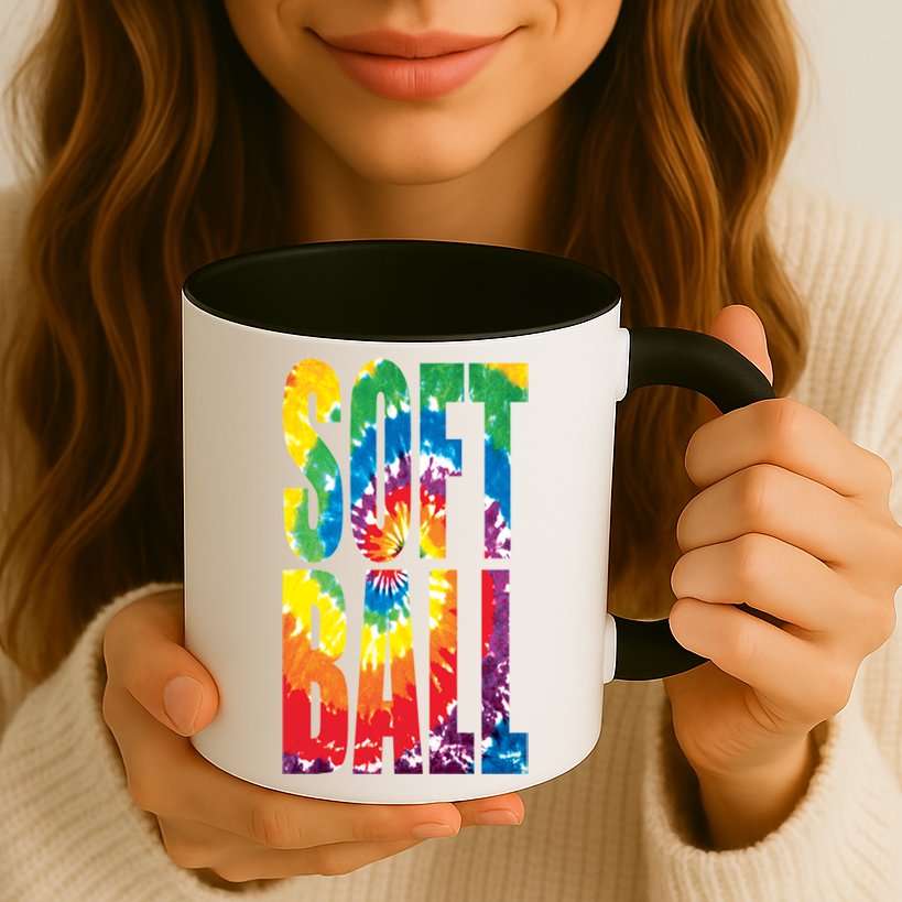 Softball Retro Tie Dye Mug
