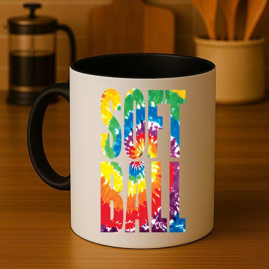 Softball Retro Tie Dye Mug