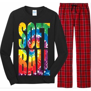 Softball Retro Tie Dye Long Sleeve Pajama Set